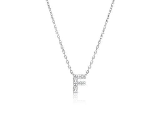 Diamond Letter F Pendant in 18ct White Gold