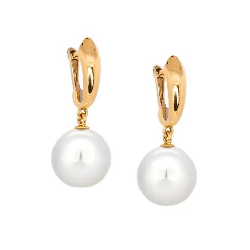 Pearl Earrings in 18ct Yellow Gold, Polished Bail