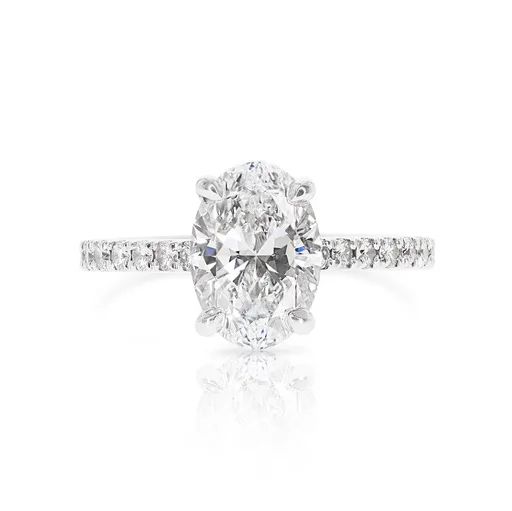 Oval Solitaire Wedding Band in 950 Platinum