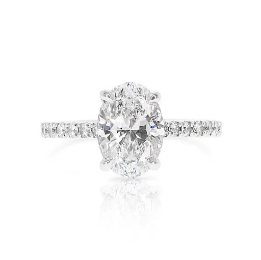 Oval Solitaire Wedding Band in 950 Platinum
