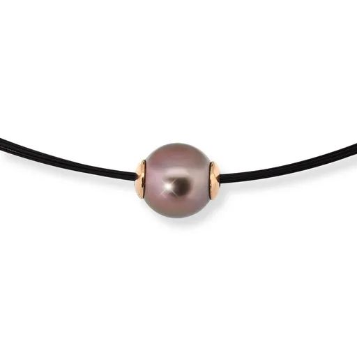 Round Tahitian Pearl Pendant in 18ct Yellow Gold