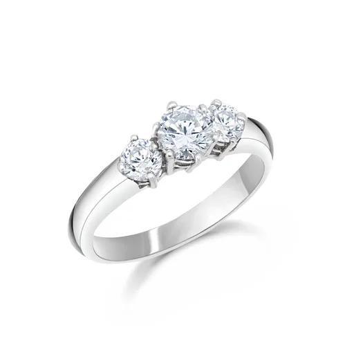 Claw Trilogy Ring in 18ct White Gold
