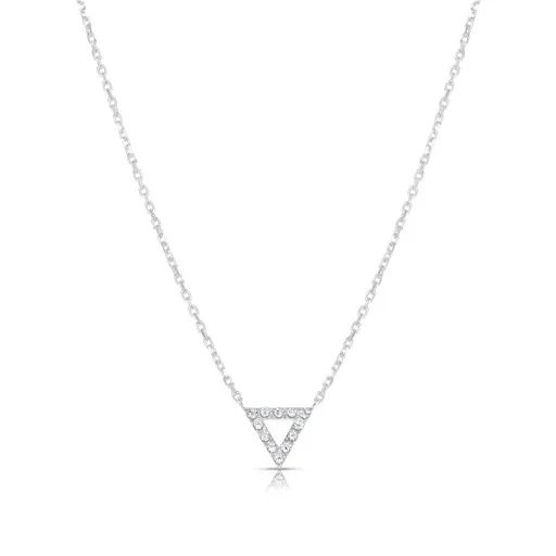 Diamond Pave Pendant in 18k White Gold, 42-45cm