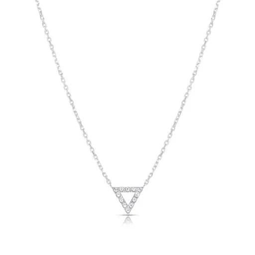 Diamond Pave Pendant in 18k White Gold, 42-45cm