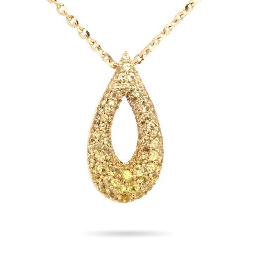 Sliding Petal Pendant in 18ct Yellow Gold, Ombre Sapphire