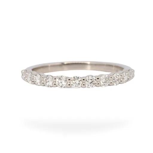 Half Claw Eternity Ring in 950 Platinum with Diamonds