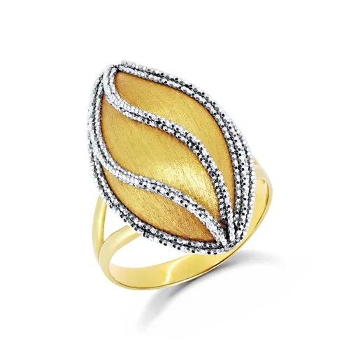 Marquise Shape Brilliant Cut Ring in 18ct Two Tone Gold