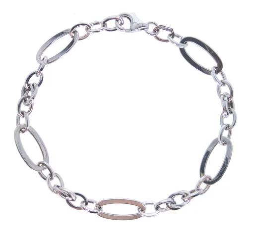 18ct White Gold Oval Link Bracelet