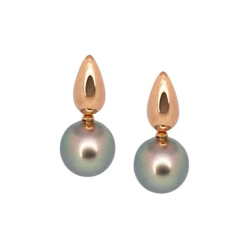 Polished Drop Earrings in 18ct Rose Gold, Broome Pearls