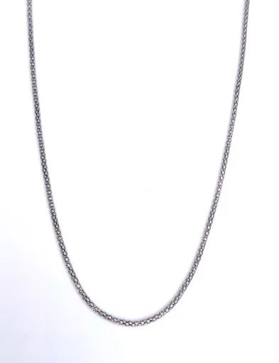Popcorn Chain in 18ct White Gold, 42cm, Damaged