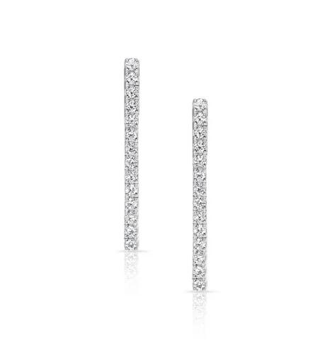 Tennis Style Drop Earrings in 18ct White Gold
