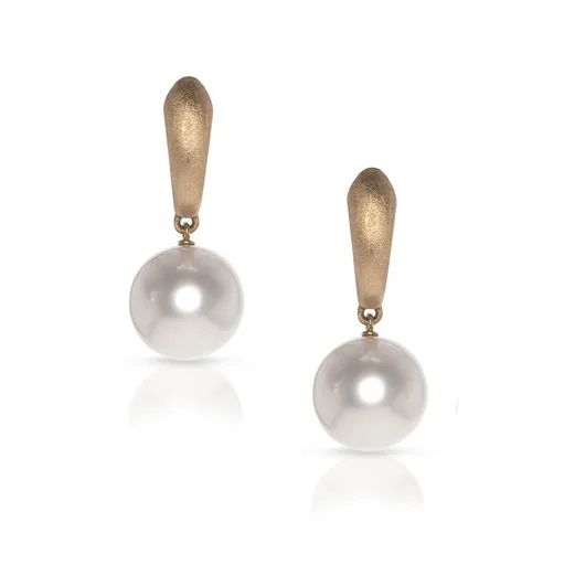 Broome Pearl Drop Earrings Clip in 18ct Rose Gold