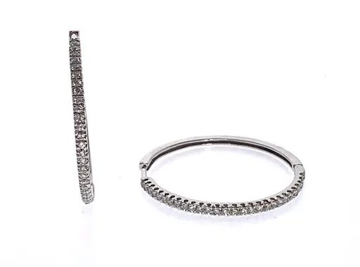 Round Hoop Rita Earrings in 18ct White Gold