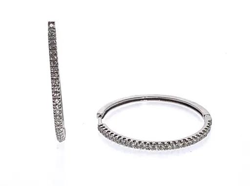 Round Hoop Rita Earrings in 18ct White Gold