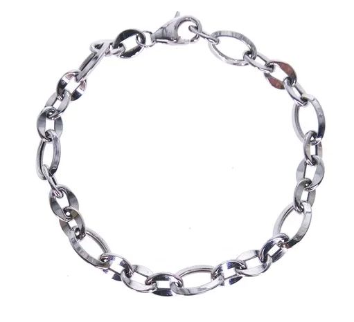 Belcher Varying Link Bracelet in 18ct White Gold, 18.5cm