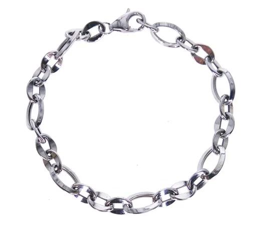 Belcher Varying Link Bracelet in 18ct White Gold, 18.5cm