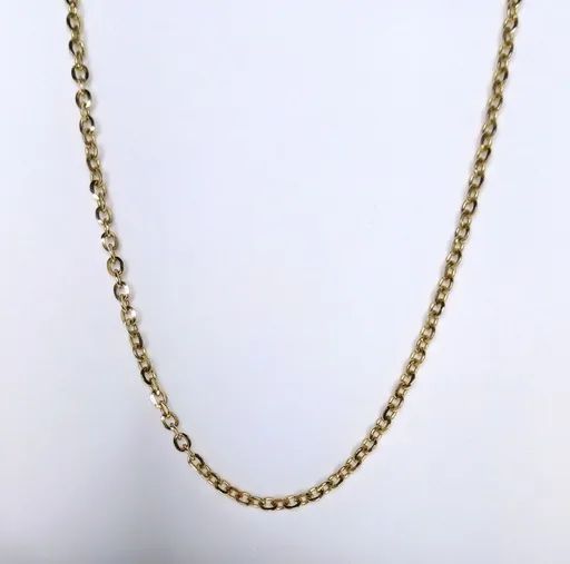 Knife Edge Oval Belcher Chain in 18ct Yellow Gold, 45cm with Bolt Ring Clasp