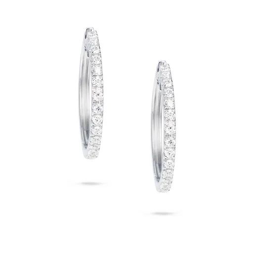 Hoop Earrings in 18k White Gold with Diamonds