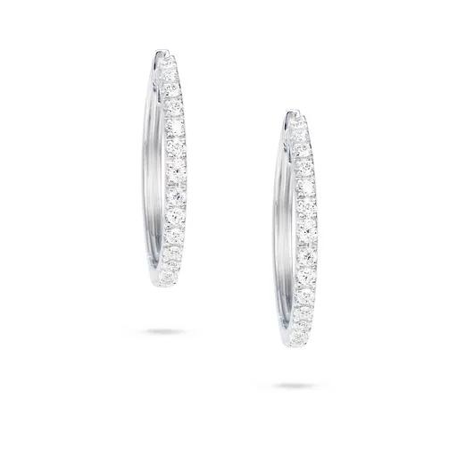 Hoop Earrings in 18k White Gold with Diamonds
