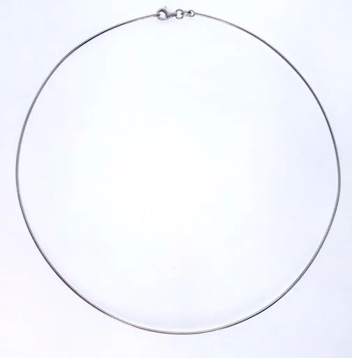 Omega Chain in 18k White Gold, 42cm