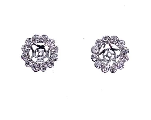 Removable Halo Diamond Earrings in 18ct White Gold