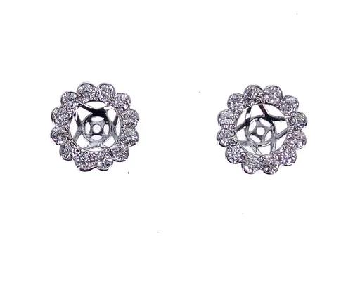 Removable Halo Diamond Earrings in 18ct White Gold
