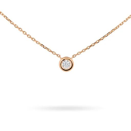 Floating Bezel Diamond Stacker Chain in 18ct Rose Gold, 42-45cm