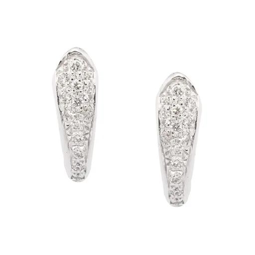 Diamond Pave Huggie Earrings in 18ct White Gold