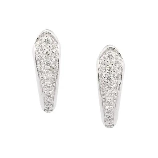 Diamond Pave Huggie Earrings in 18ct White Gold