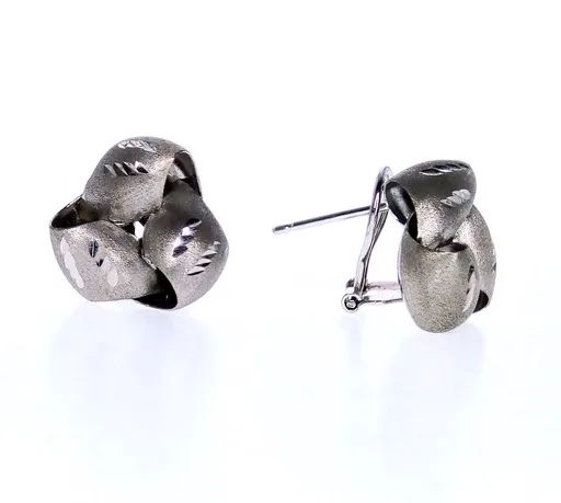 Bow Satin Clip Earrings in 18ct White Gold