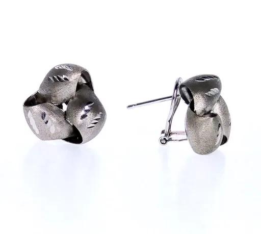 Bow Satin Clip Earrings in 18ct White Gold
