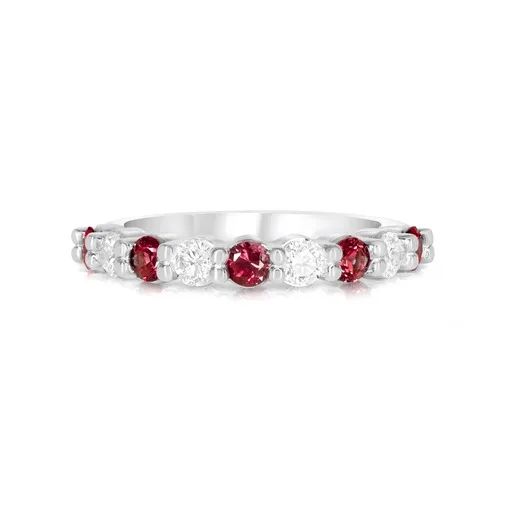 Ruby & Diamond Eternity Ring in 950 Platinum