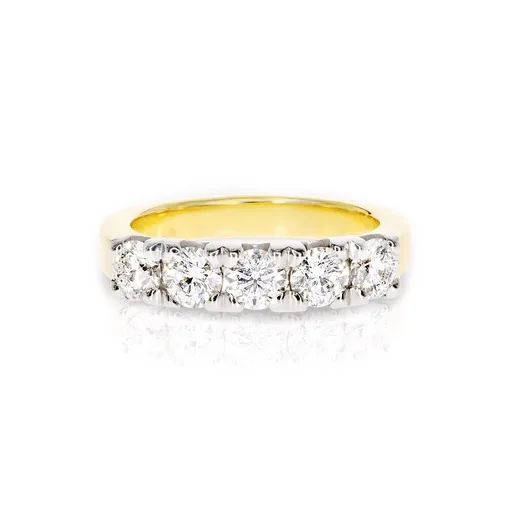 Heart Claw Eternity Ring in 18ct Two Tone Gold