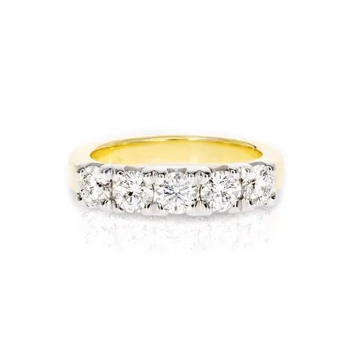 Heart Claw Eternity Ring in 18ct Two Tone Gold