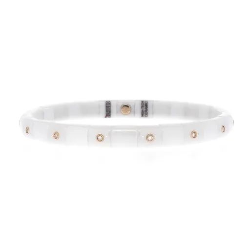 Bezel-Set Brown Diamond Bracelet in 18ct Rose Gold, Ceramic