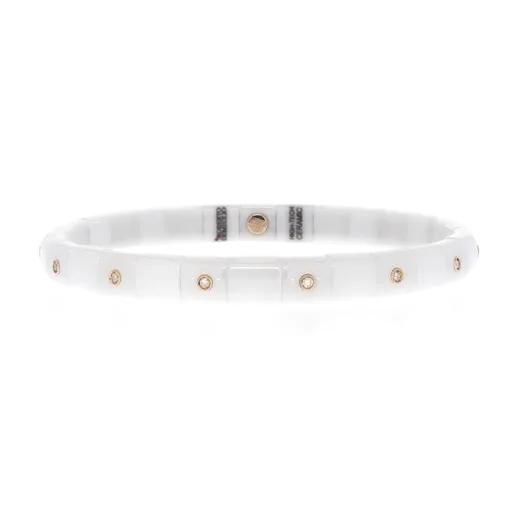 Bezel-Set Brown Diamond Bracelet in 18ct Rose Gold, Ceramic