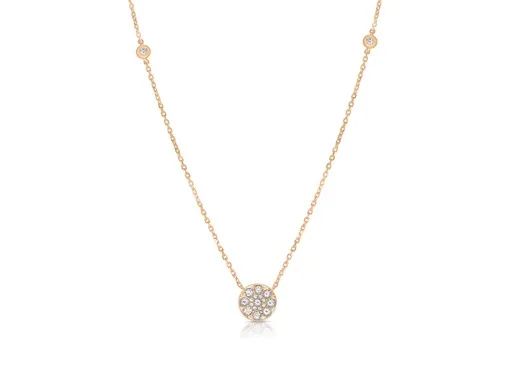 Circle Pave Floating Pendant in 18ct Rose Gold