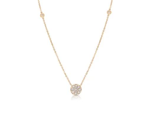 Circle Pave Floating Pendant in 18ct Rose Gold