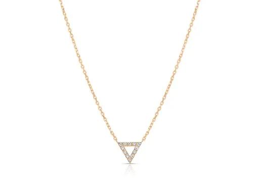 Triangle Pave Pendant in 18ct Rose Gold