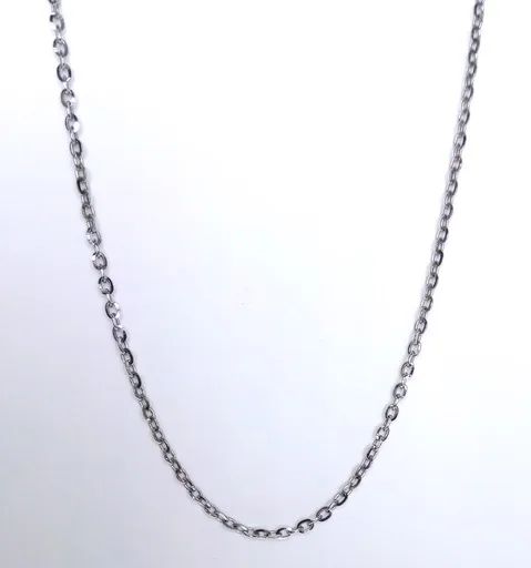 Knife Edge Belcher Chain in 18ct White Gold, 45cm with Bolt Ring Clasp