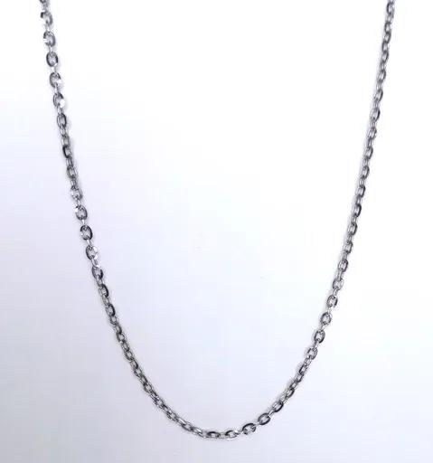 Knife Edge Belcher Chain in 18ct White Gold, 45cm with Bolt Ring Clasp