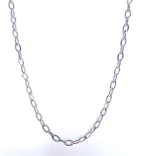 Oval Link Chain in 18ct White Gold, 46cm