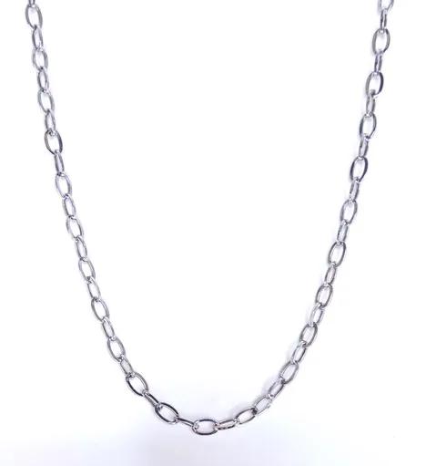 Oval Link Chain in 18ct White Gold, 46cm