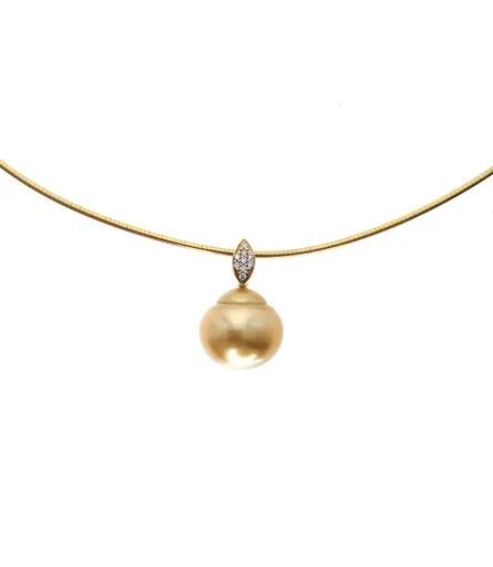South Sea Pearl & Diamond Pendant in 18ct Gold