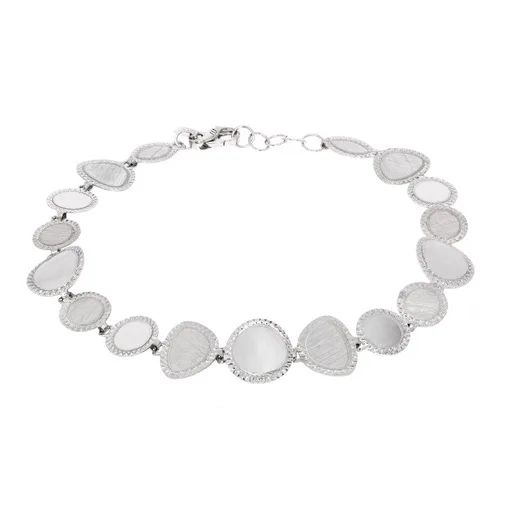 Textured Diamond Bracelet in 18k White Gold