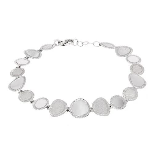 Textured Diamond Bracelet in 18k White Gold