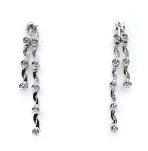 Bezel-Set Diamond Studs in 18k White Gold