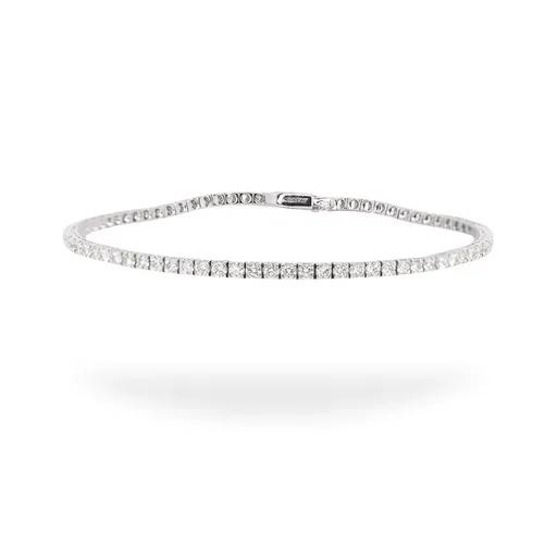 Thin Tennis Bracelet in 18ct White Gold, 18cm