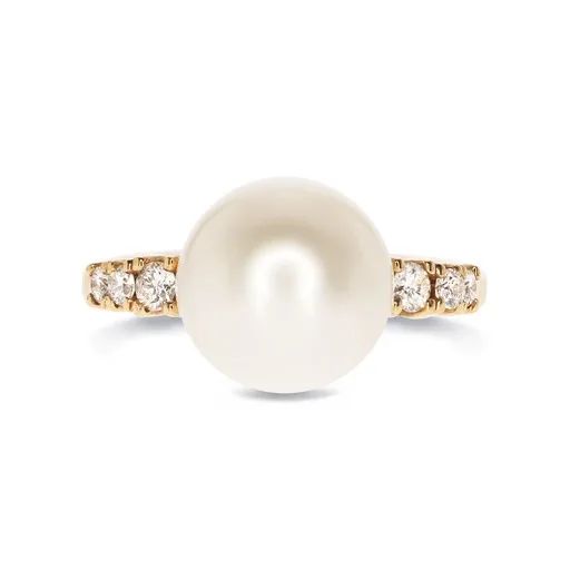 South Sea Pearl & Diamond Ring in 18ct Rose Gold