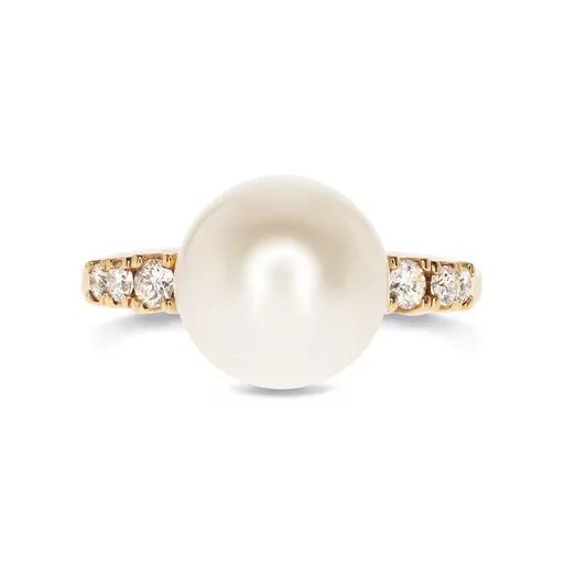 South Sea Pearl & Diamond Ring in 18ct Rose Gold